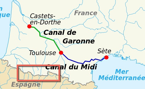 The Midi-Pyrenees in France map