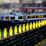 Prague penguins and boat
