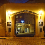 Prague Mandarin Oriental entrance at night