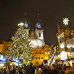 Prague square Christmas decorations